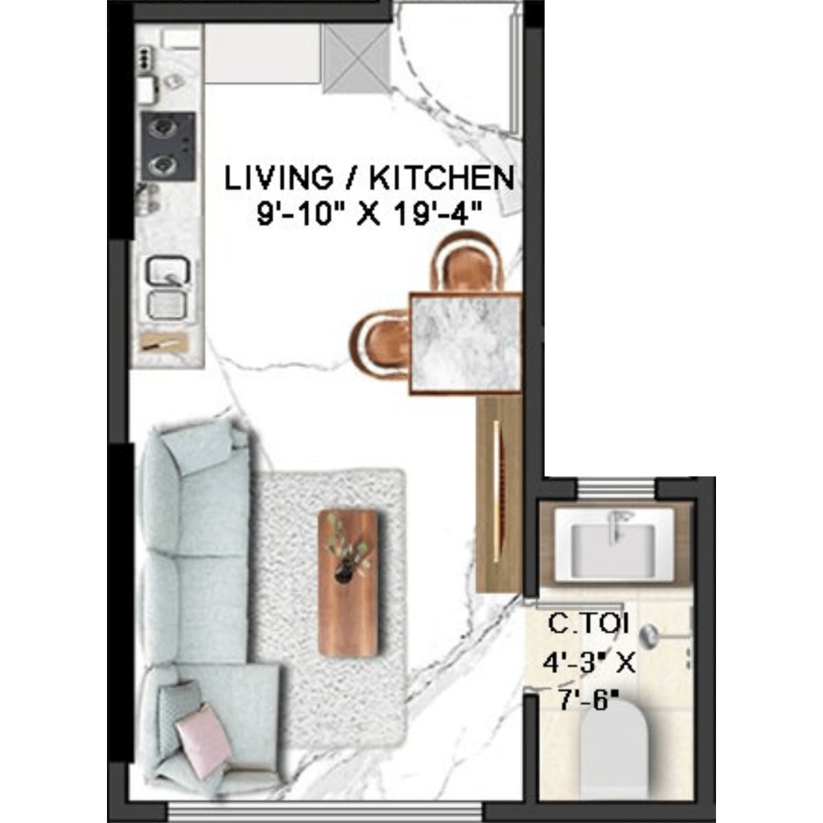 Roha-Vatika-Floor-Plan-1-RK-225-Sqft